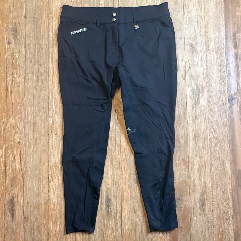 Romfh Serafina Full Seat Black Riding Breeches, Size 34R